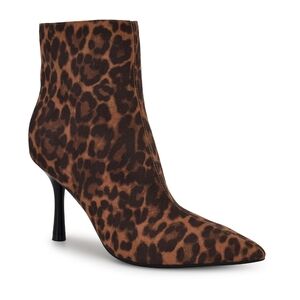 Nine West - Ohmy Leopard Print Pointy Toe Stiletto Ankle Booties – Size 7.5